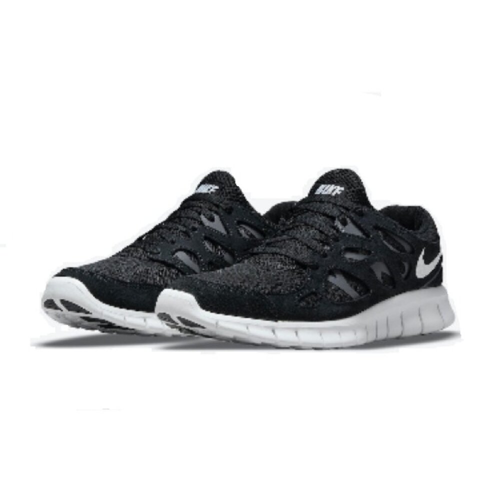 Nike Free Run 2 Black & White Athletic Sneakers – Size 6Y | Lightweight Comfort